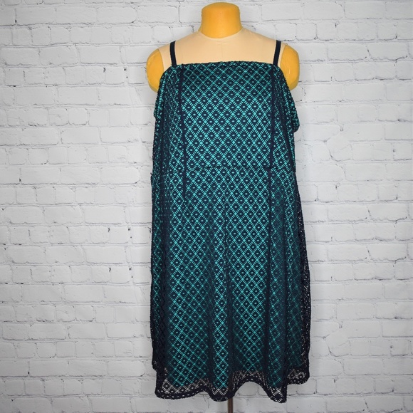Lane Bryant Dresses & Skirts - Lane Bryant Layered Lace Strappy Blue Dress 24